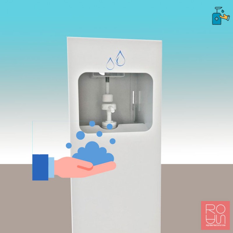 Pilona dispensador de gel i dosificador a pedal